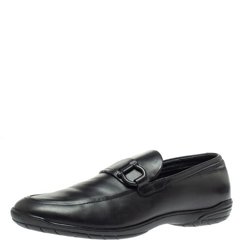 Salvatore Ferragamo Black Leather Gancio Slip On Loafer Size 43.5 - Salvatore Ferragamo - Modalova