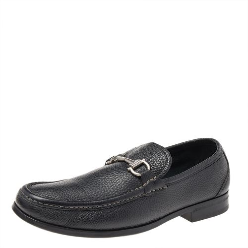 Salvatore Ferragamo Black Leather Gancini Slip On Loafers Size 41 - Salvatore Ferragamo - Modalova