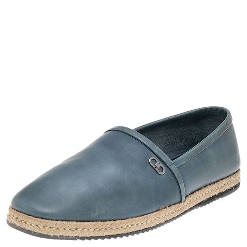 Salvatore Ferragamo Blue Leather Slip on Espadrilles Size 43 - Salvatore Ferragamo - Modalova