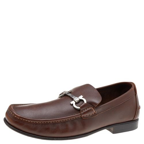 Salvatore Ferragamo Brown Leather Gancini Bit Loafers Size 43 - Salvatore Ferragamo - Modalova