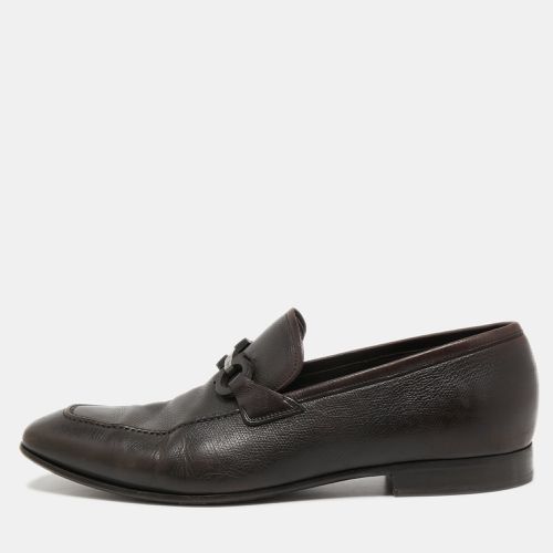 Salvatore Ferragamo Dark Brown Leather Gancini Bit Loafers Size 44.5 - Salvatore Ferragamo - Modalova