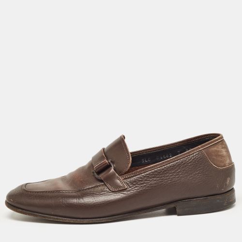 Salvatore Ferragamo Brown Leather Slip On Loafers Size 41 - Salvatore Ferragamo - Modalova