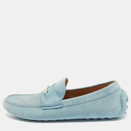 Salvatore Ferragamo Blue Suede Slip On Loafers Size 42 - Salvatore Ferragamo - Modalova