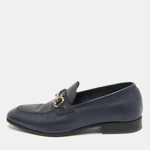 Salvatore Ferragamo Navy Blue Leather Loafers Size 41 - Salvatore Ferragamo - Modalova