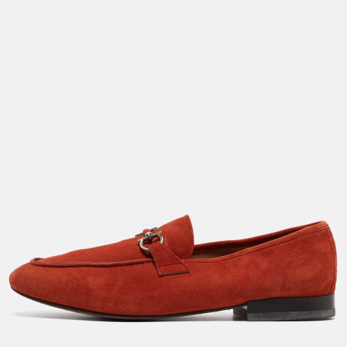 Salvatore Ferragamo Orange Suede Gancini Driving Loafers Size 42 - Salvatore Ferragamo - Modalova