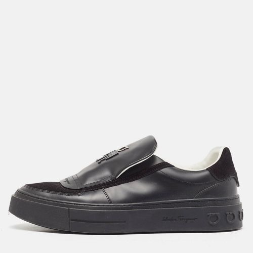 Salvatore Ferragamo Black Leather and Suede Slip On Sneakers Size 40 - Salvatore Ferragamo - Modalova