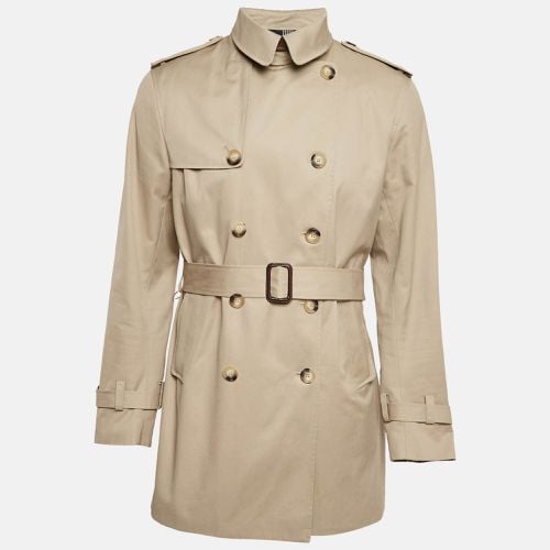 Sandro Beige Gabardine Cotton Long Double Breasted Trench Coat XL - Sandro - Modalova