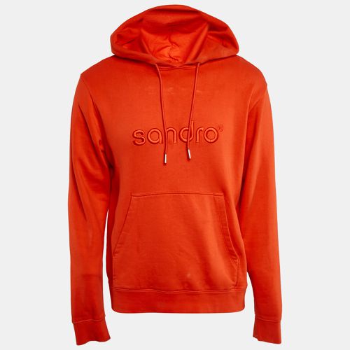 Sandro Dark Orange Logo Embroidered Cotton Hoodie M - Sandro - Modalova