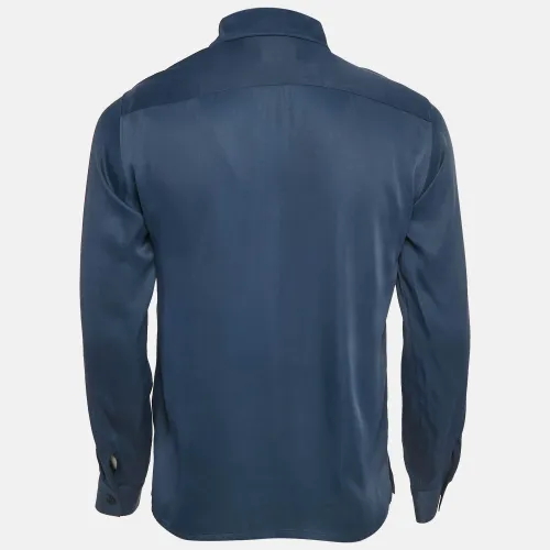 Sandro Blue Satin Requin Shirt XS - Sandro - Modalova