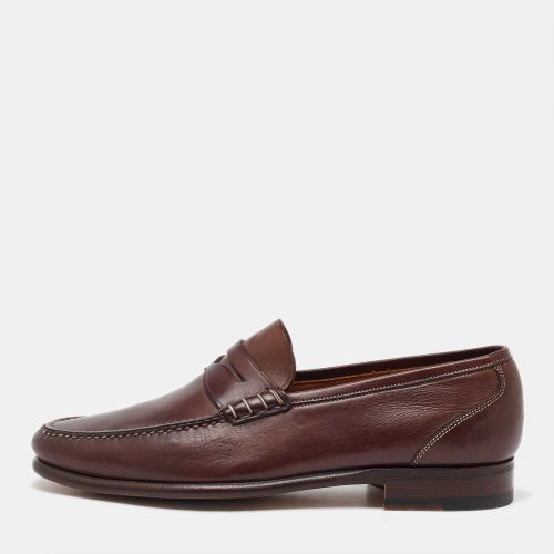 Dark Leather Slip On Loafers Size 40.5 - Santoni - Modalova