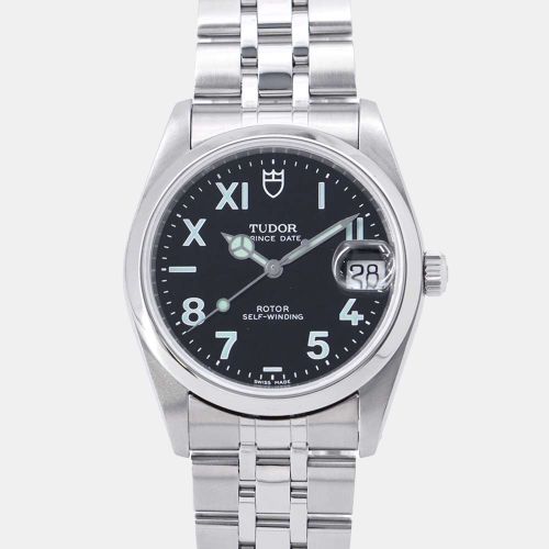 Tudor Black Steel Prince Date 74000N Men's Wristwatch 34mm - Tudor - Modalova