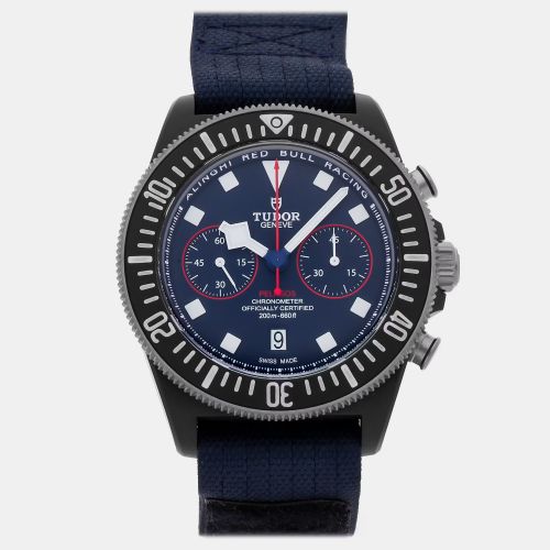 Pre-Owned Tudor Pelagos FXD Chronograph 25807KN Blue Automatic Composite Men's Wristwatch 43 MM - Tudor - Modalova