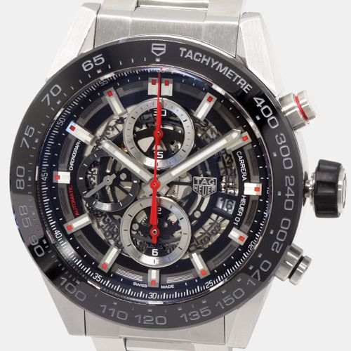 Tag Heuer Black Stainless Steel Carrera CAR2A1W Automatic Men's Wristwatch 45 mm - Tag Heuer - Modalova