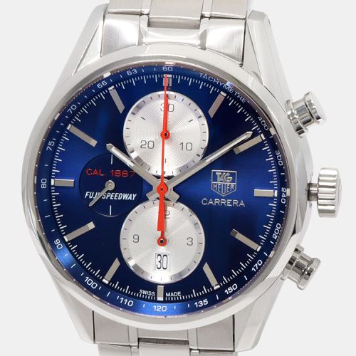 TAG Heuer Blue Stainless Steel Carrera 1887 CAR211B Automatic Men's Wristwatch 41 mm - Tag Heuer - Modalova