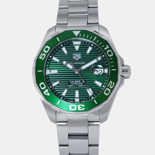 Tag Heuer Green Stainless Steel Aquaracer WAY201S.BA0927 Automatic Men's Wristwatch 43 mm - Tag Heuer - Modalova