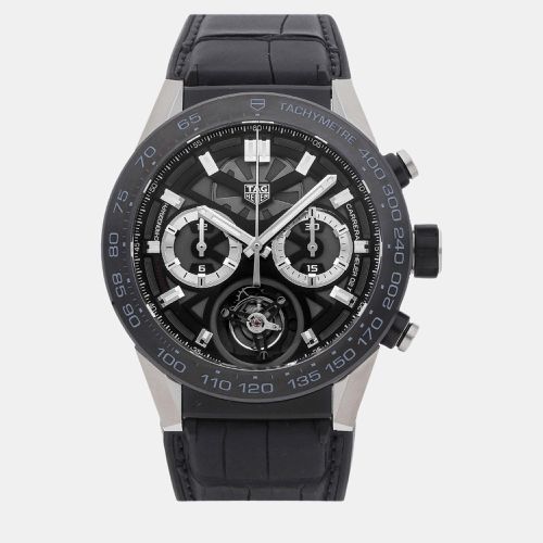 Tag Heuer Black Titanium Carrera CAR5A8Y.FC6377 Automatic Men's Wristwatch 45 mm - Tag Heuer - Modalova