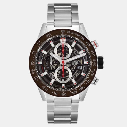 Tag Heuer Black Stainless Steel Carrera CAR201U Automatic Men's Wristwatch 43 mm - Tag Heuer - Modalova