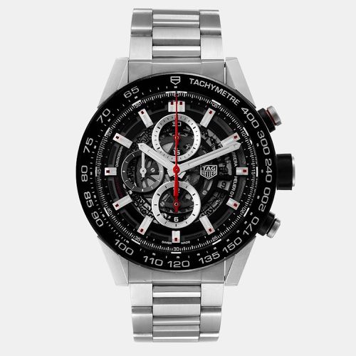 Tag Heuer Black Stainless Steel Carrera Calibre Heuer 01 CAR2A1Z Automatic Men's Wristwatch 45 mm - Tag Heuer - Modalova