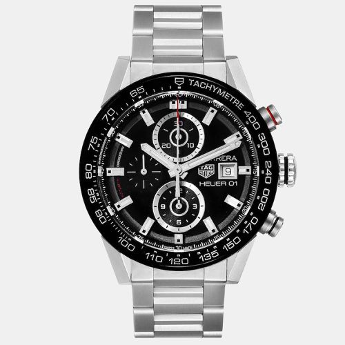 Tag Heuer Black Stainless Steel Carrera CAR201Z Automatic Men's Wristwatch 43 mm - Tag Heuer - Modalova