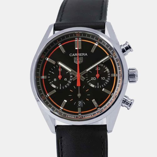 Tag Heuer Black Stainless Steel Carrera Automatic Men's Wristwatch 43 mm - Tag Heuer - Modalova