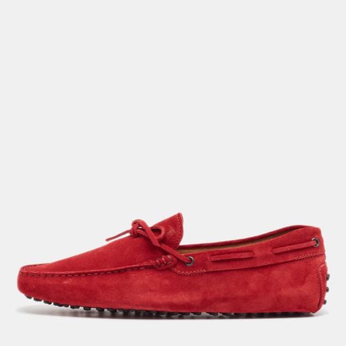 Tod's Red Suede Slip On Loafers Size 44.5 - Tod's - Modalova