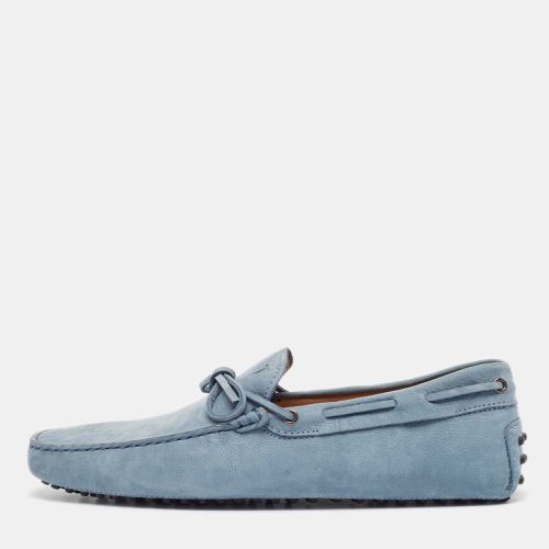 Tod's Blue Nubuck Leather Gommino Slip On Loafers Size 45 - Tod's - Modalova