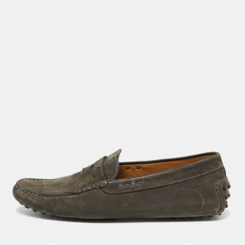 Olive Nubuck Leather Gommino Loafers 41.5 - Tod's - Modalova