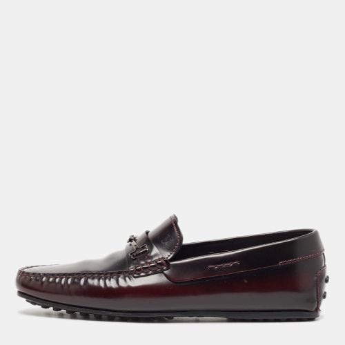 Tod's Burgundy Leather Slip On Loafers Size 43 - Tod's - Modalova