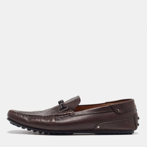 Tod's for Ferrari Dark Brown Leather Slip on Loafers Size 43 - Tod's - Modalova