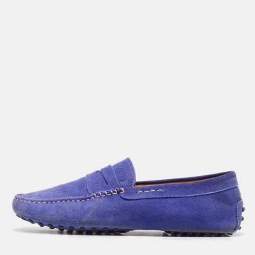 Tod's Cobalt Blue Suede Penny Loafers Size 41.5 - Tod's - Modalova