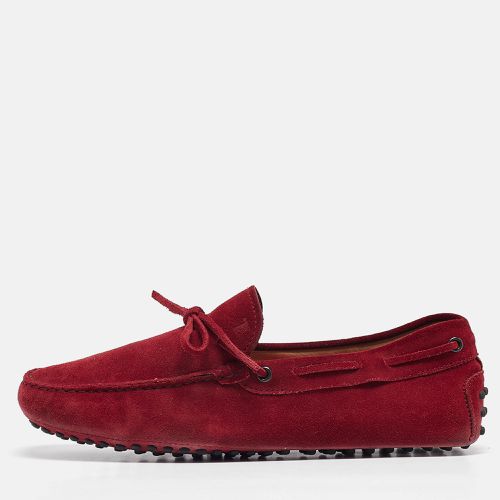 Tod's Dark Red Suede Bow Loafers Size 42 - Tod's - Modalova