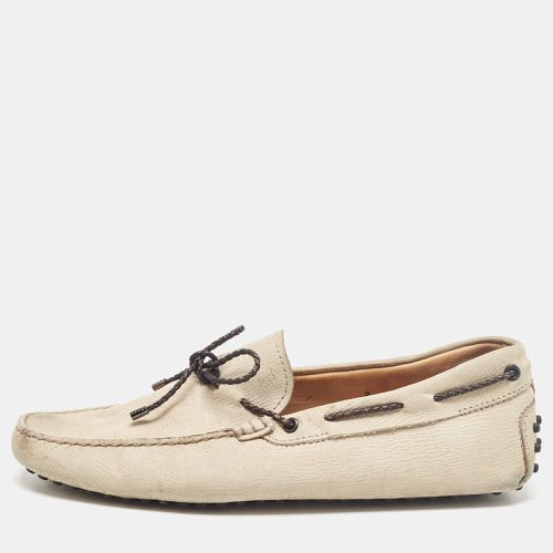 Tod's Beige Nubuck Leather Gommino Loafers Size 42 - Tod's - Modalova