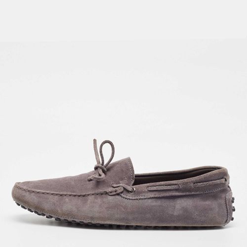 Tod's Grey Suede Gommino Loafers Size 44 - Tod's - Modalova