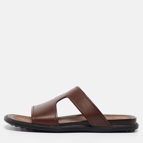 Tod's Brown Leather Slide Flats Size 41.5 - Tod's - Modalova