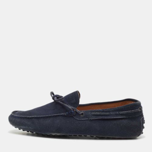 Tod's Navy Blue Suede Bow Slip On Loafers Size 44.5 - Tod's - Modalova