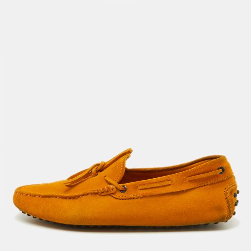 Tod's Mustard Yellow Suede Slip On Driver Loafers Size 43 - Tod's - Modalova