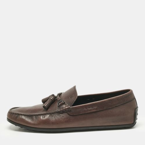 Tod's Brown Leather Double T Slip On Loafers Size 44.5 - Tod's - Modalova