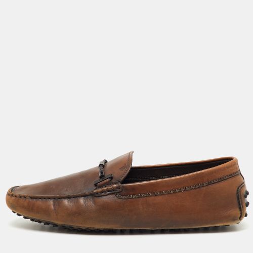 Tod's Dark Brown Leather Slip On Driving Loafers Size 45 - Tod's - Modalova