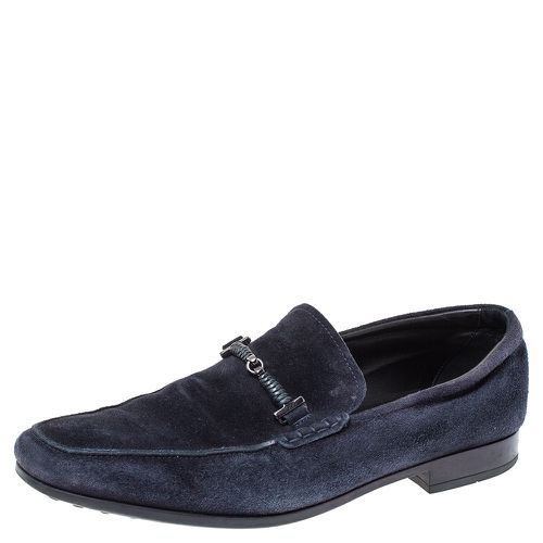 Tod's Blue Suede Braided Bit Loafers Size 42 - Tod's - Modalova