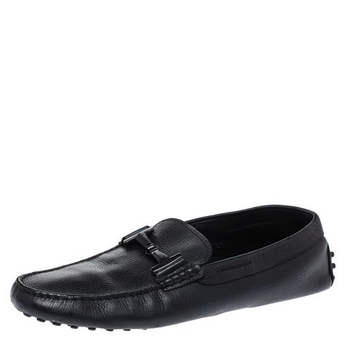 Tod's Black Leather Double T Slip On Loafers Size 42.5 - Tod's - Modalova