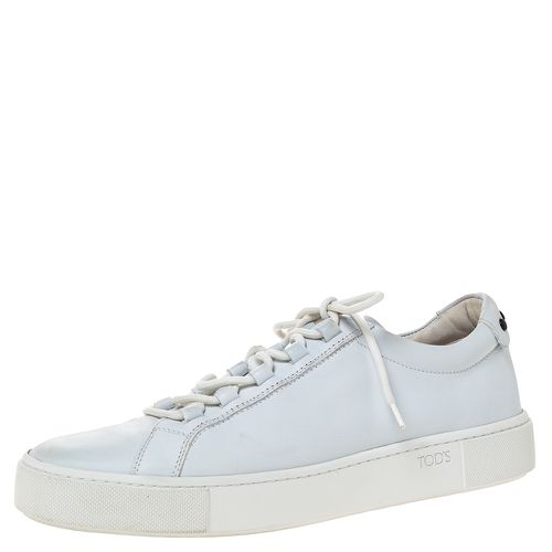 Tod's White Leather Low Top Lace Up Sneakers Size 39.5 - Tod's - Modalova