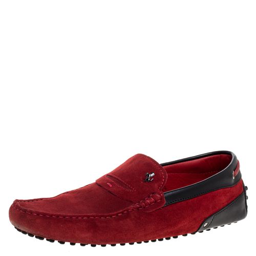 Tod's for Ferrari Red Suede Slip On Loafers Size 41.5 - Tod's - Modalova