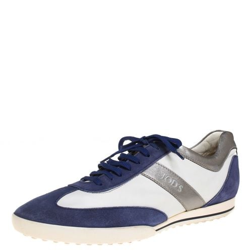 Tod's Blue/White Leather And Suede Low Top Sneakers Size 44 - Tod's - Modalova