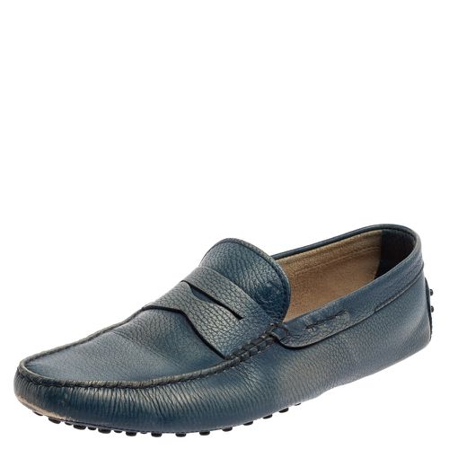 Tods Blue Leather Gommino Driving Loafers Size 45.5 - Tod's - Modalova