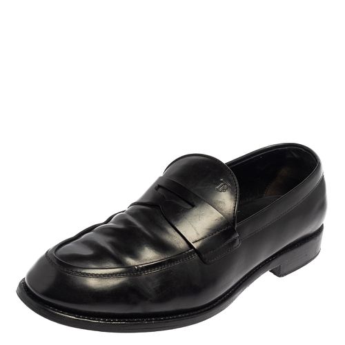 Tod's Black Leather Penny Slip On Loafers Size 43 - Tod's - Modalova