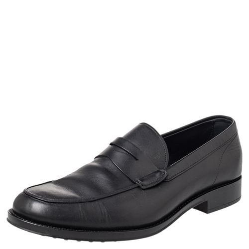 Tod's Black Leather Penny Slip On Loafers Size 45 - Tod's - Modalova