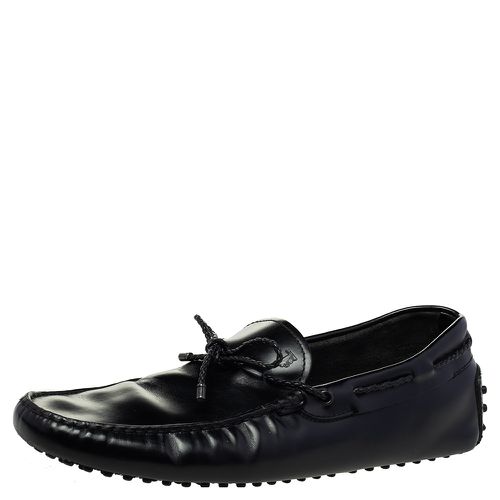 Tod's Black Leather Bow Slip-On Loafers Size 44 - Tod's - Modalova