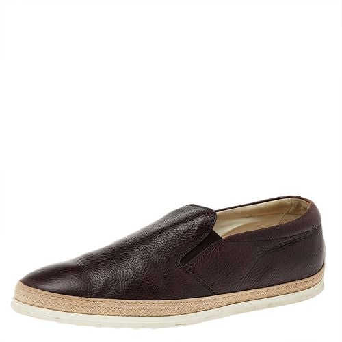 Tod's Brown Leather Slip On Sneakers Size 45 - Tod's - Modalova