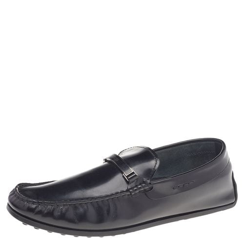 Tod's Black Leather Logo Trim Slip On Loafers Size 41 - Tod's - Modalova