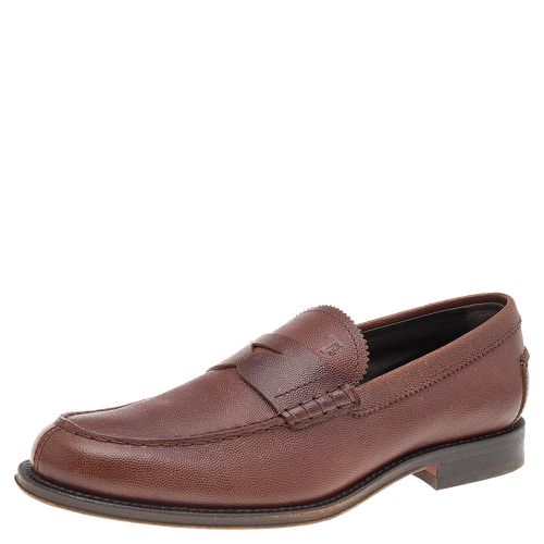 Tod's Brown Leather Slip on Loafers Size 41.5 - Tod's - Modalova